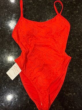 Dippin daisys eyelet red one piece swimsuit